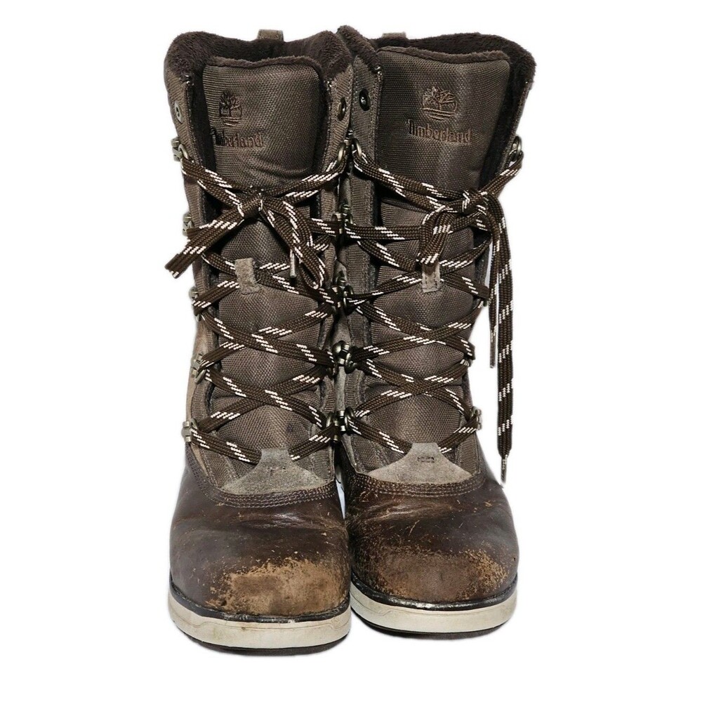 Timberland Boots Wood Haven Womens Size 8.5 Brown Leather Waterproof Lace Up - Picture 2 of 14